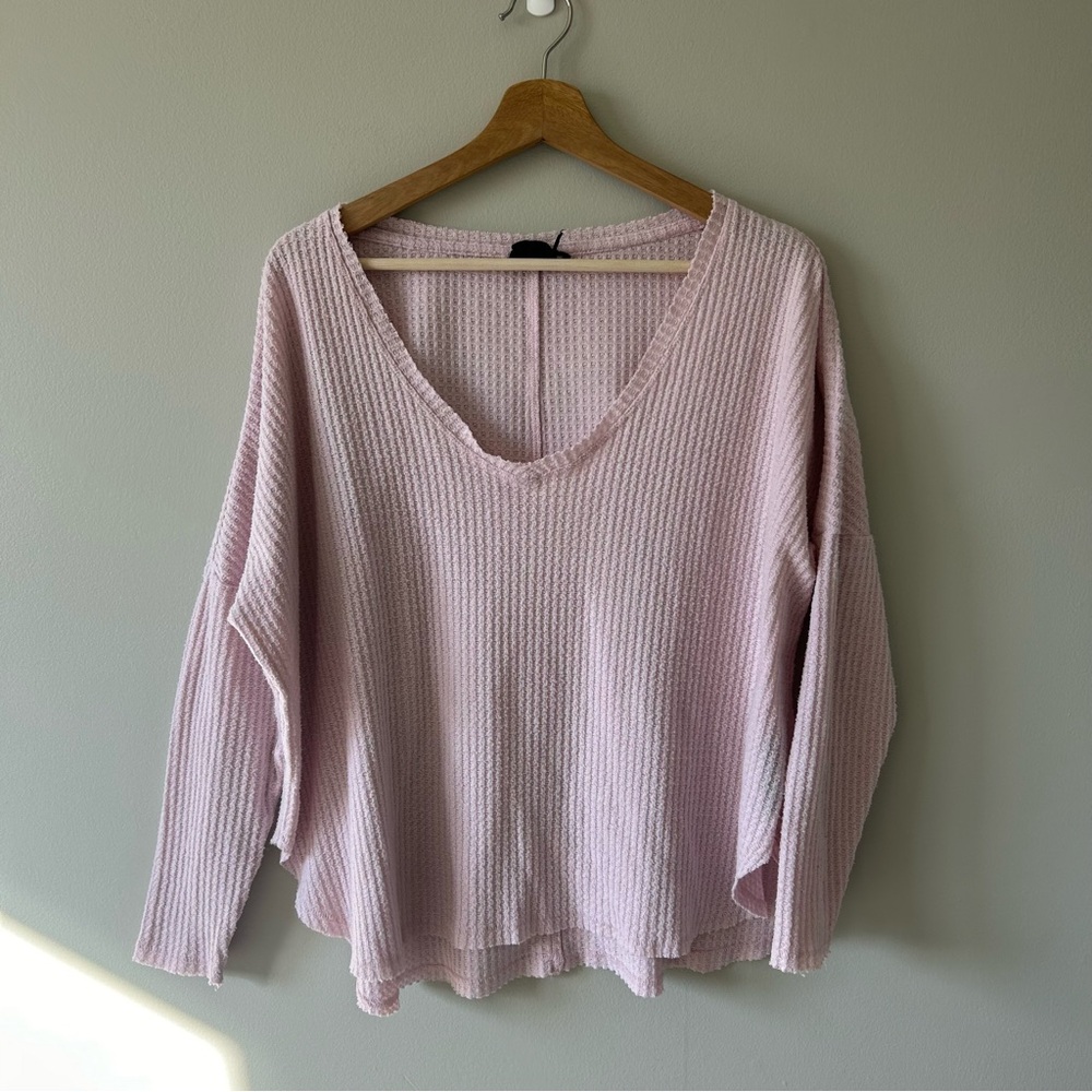 Urban Outfitters Knit Oversized Long Sleeve Top Pink Size XS